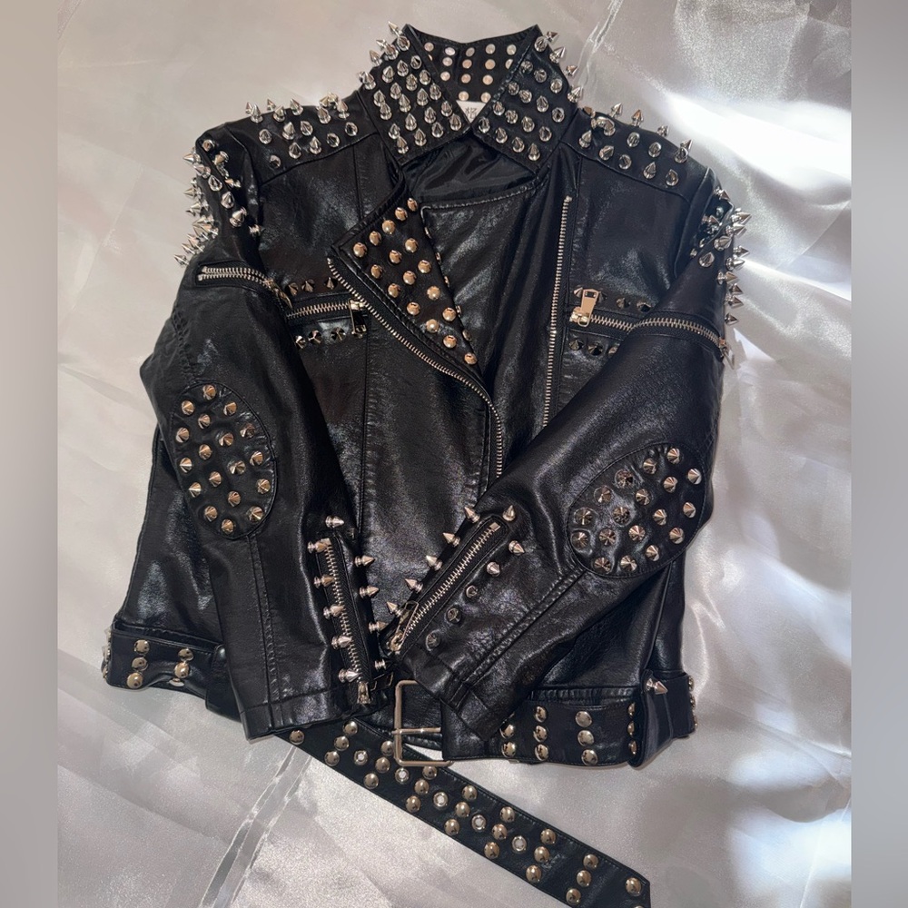 Kids Spiked Leather Jacket